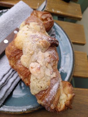 Almond croissant at Cradle in Sudbury