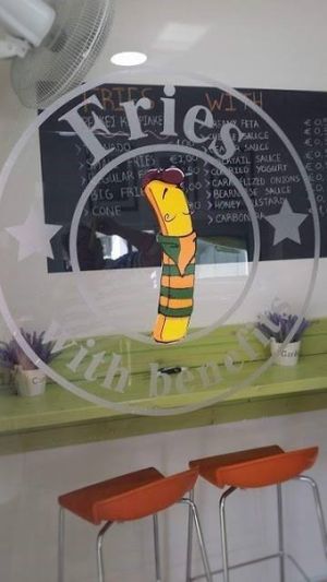 Shop entrance at Fries with Benefits in Limassol