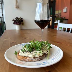 Ricotta Toast and Wine at Springhouse in Halifax