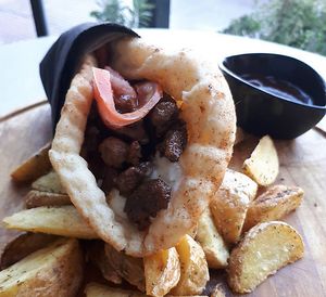 the best VEGAN greek gyros!! at Healthy Bites in Athens