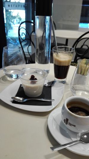 Coffee and vegan dessert at Healthy Bites in Athens