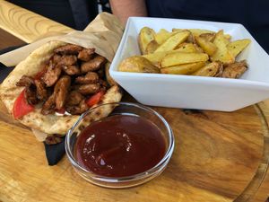 Vegan gyro! Delicious  at Healthy Bites in Athens