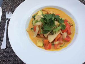 Thai curry, even if it’s not on the menu. Just ask and they’ll make it happen.  at Hotel Gasthaus and Restaurant zur Post in Klotten