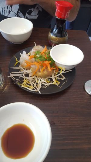 Veggie dumplings  at Saigon Street Eats in St Kilda