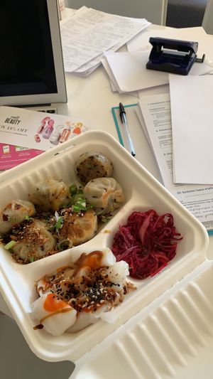 Plenty of vegan options. Oh Mei Dumpling can be found at many makers markets too.  at GRUB in Manchester