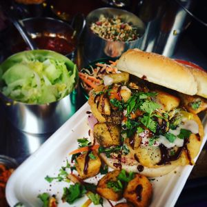 Ruby's Street Kitchen vada bad boy burger  at GRUB in Manchester