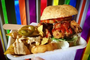 wholesome Junkies KFC burger  at GRUB in Manchester