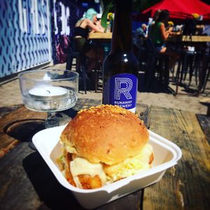 Parmstar jack in a box with cheers and bechamel  at GRUB in Manchester