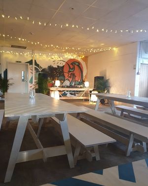 Upstairs food hall at GRUB in Manchester