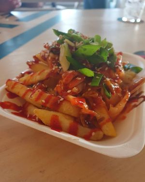 Fries from the vegan traders at GRUB in Manchester