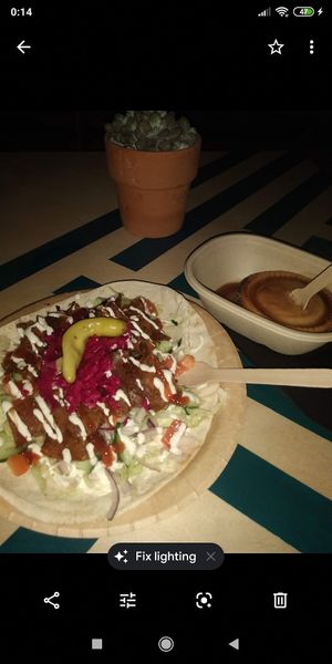 Kebab and pie at GRUB in Manchester