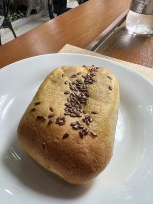 Enroladinho de salsicha - nicely baked pouch with hot dog inside.   at Padoca Vegan in Sao Paulo