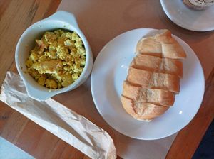Scrambled tofu at Padoca Vegan in Sao Paulo