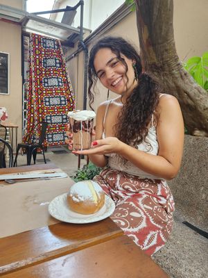 happy! at Padoca Vegan in Sao Paulo