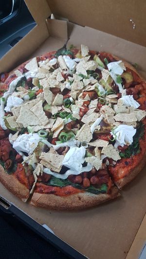 Vegan nacho at Riptide Pizza in Woolgoolga