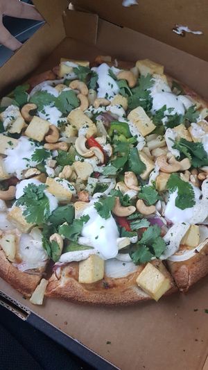 Vegan satay (without mushroom) at Riptide Pizza in Woolgoolga