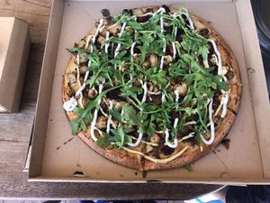 Cheeky vegan at Riptide Pizza in Woolgoolga