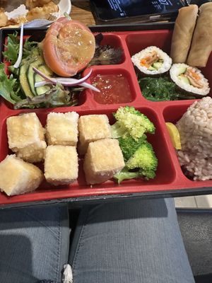 Agedashi tofu bento box which  at Tempura Japanese Cafe in Elsternwick