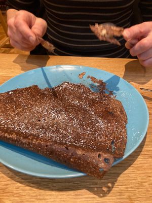 Dessert crepe, dark chocolate and banana!  at Crepes a la carte in North West London