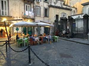 Here is another view--notice musicians performing for those eating at restaurant. at Vero Gastrobar in Naples