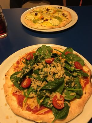 Pizza Love and the white New Vegan  at Mastino V in Amsterdam
