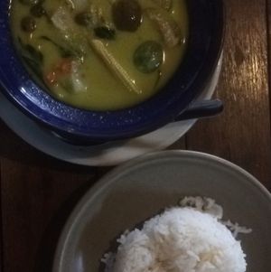 Vegan Green Curry + Rice at Mama Cindy Restaurant in Khao Lak