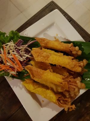 Mushroom wontons at Mama Cindy Restaurant in Khao Lak