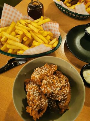 Jager wings and fries at Down the Hatch in Liverpool