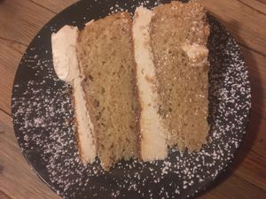 Biscotti butter cream cake at Down the Hatch in Liverpool