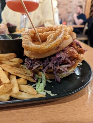 Bbq slaw burger at Down the Hatch in Liverpool