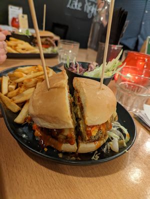 Mac n cheese burger at Down the Hatch in Liverpool