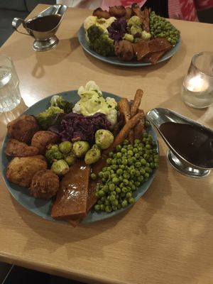 Vegan roast at Down the Hatch in Liverpool
