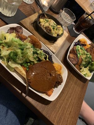 Vegan Sunday roast   at Down the Hatch in Liverpool