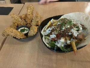 Frickles, loaded kebabish fries    at Down the Hatch in Liverpool