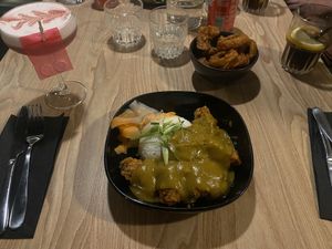 Tofu katsu curry  at Down the Hatch in Liverpool