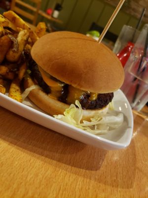 Royale with cheese burger at Down the Hatch in Liverpool