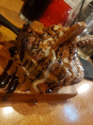 Biscoff cookie dough, look at that melty gooey goodness at Down the Hatch in Liverpool