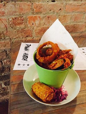 the bucket of veg, vegan or vegetarian  at Down the Hatch in Liverpool