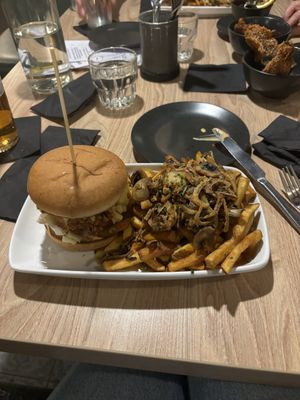 Mac burger   at Down the Hatch in Liverpool