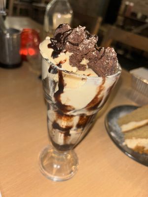 Hazlenut ice cream Sundae   at Down the Hatch in Liverpool