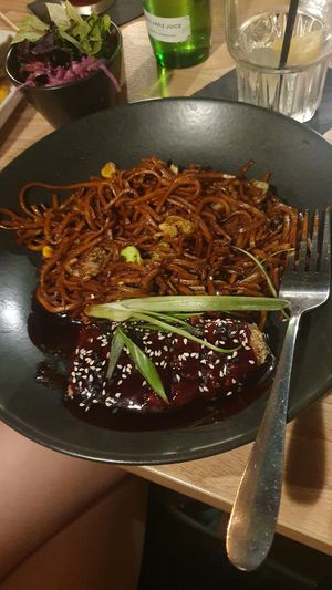 Char swoo chicken with noodles at Down the Hatch in Liverpool