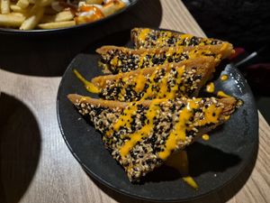 Prawn toast at Down the Hatch in Liverpool