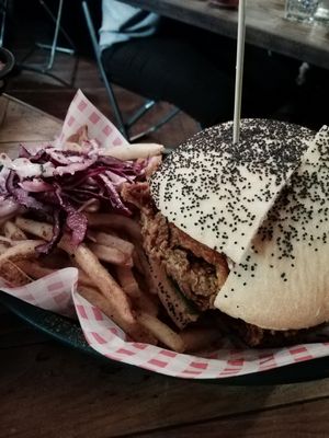 burger at Down the Hatch in Liverpool