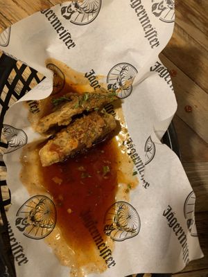 Satan wings - sorry, half eaten! at Down the Hatch in Liverpool