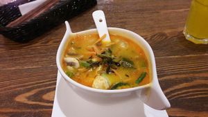 Spicy coco soup at Chi Oh in Berlin