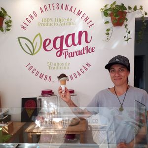 Best chocolate dipped mint cone ever!!! at Vegan Parad-ice in Cruz De Huanacaxtle