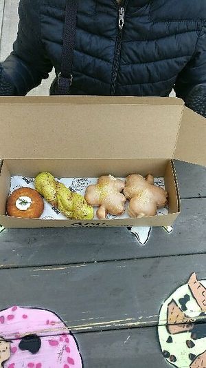 St Patty's Day donut special at Doe Donuts in Portland