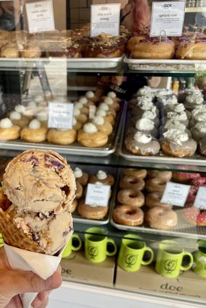 Monster cookie ice cream  at Doe Donuts in Portland