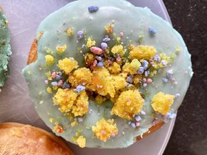 Birthday cake  at Doe Donuts in Portland