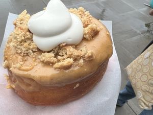 Pumpkin pie donut   at Doe Donuts in Portland